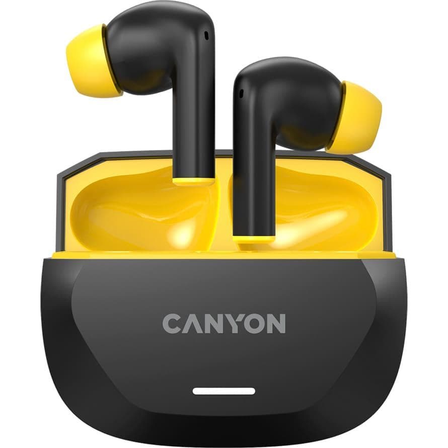 Навушники TWS CANYON HEXAGON 7 TWS ANC+ENC Wireless Charge Black Yellow