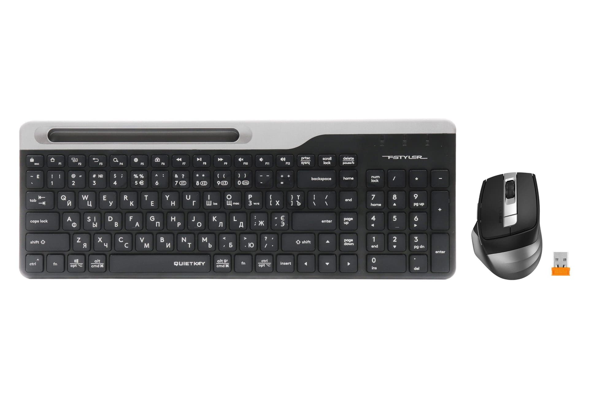 Комплект (Клавіатура та Миша) A4Tech FB2535CS Fstyler Wireless Smoky Grey