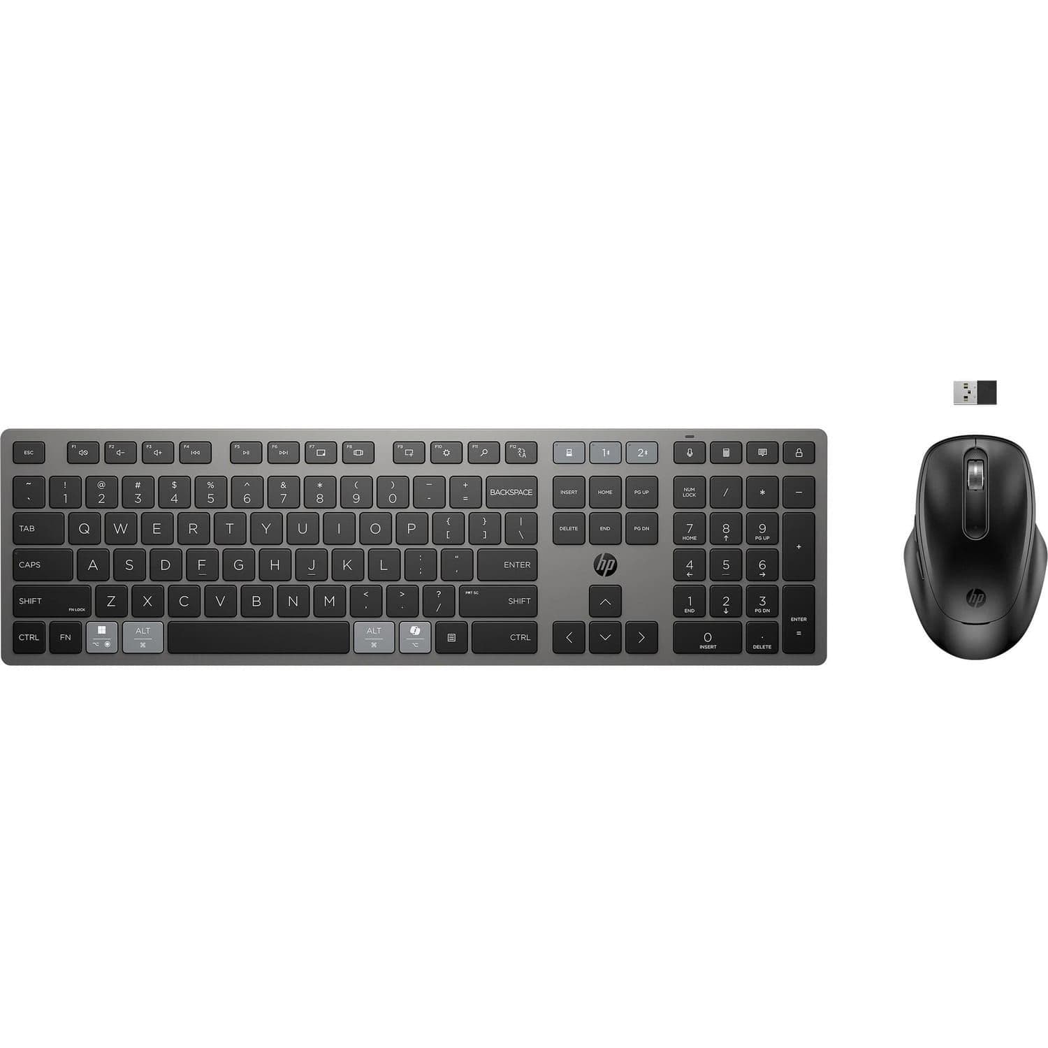 Комплект (Клавіатура та Миша) HP 720 Multi-Device Rechargeable BT EN/UK Black