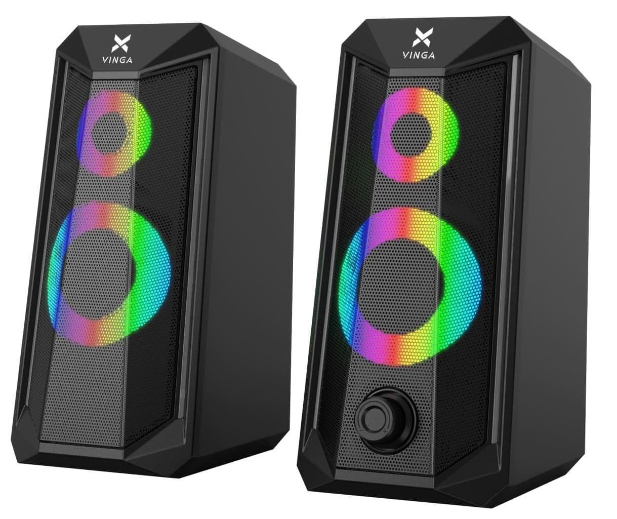 Акустична система 2.0 Vinga SP-200 LED USB Black