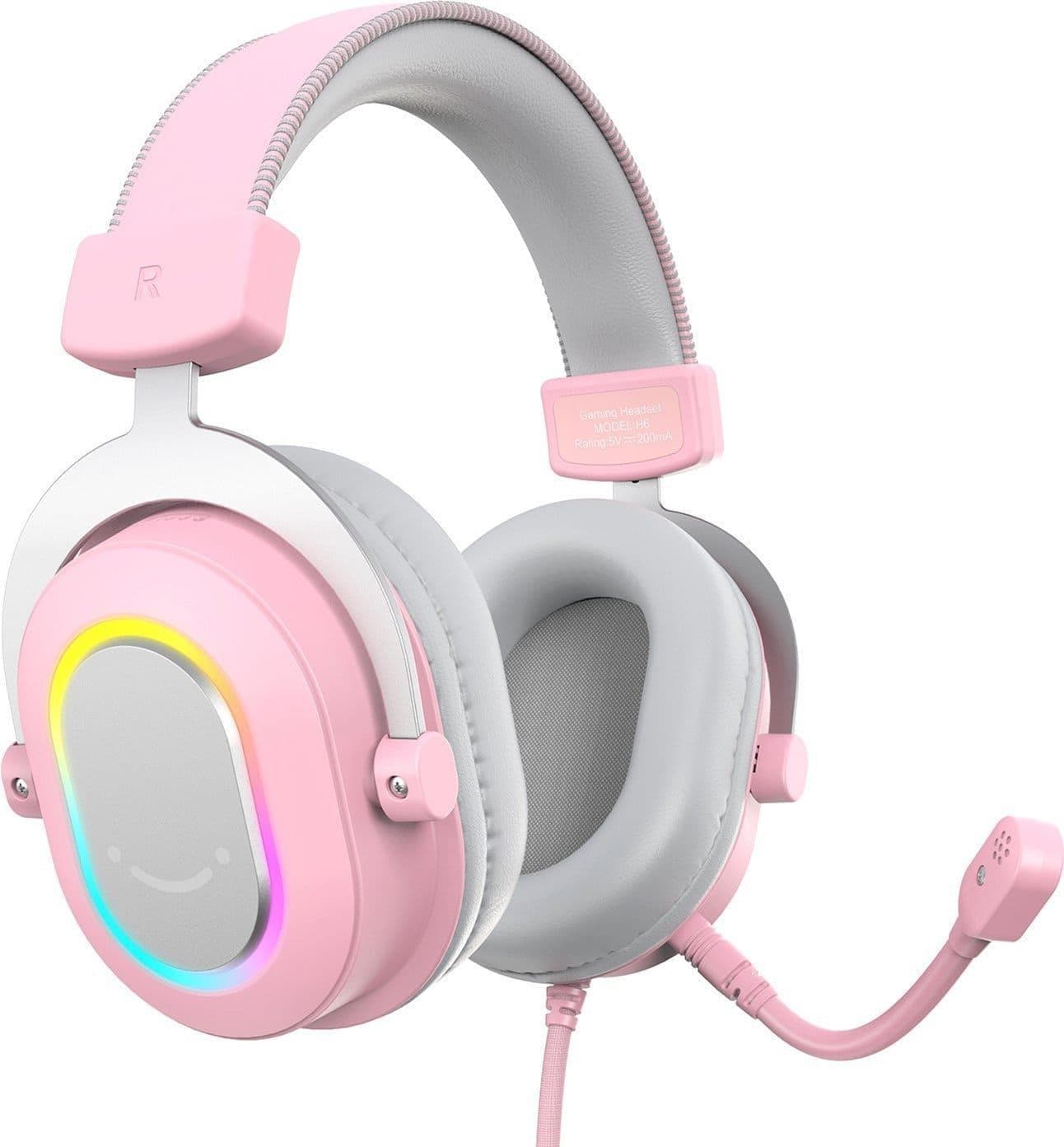 Ігрова гарнітура Fifine H6P RGB USB Pink