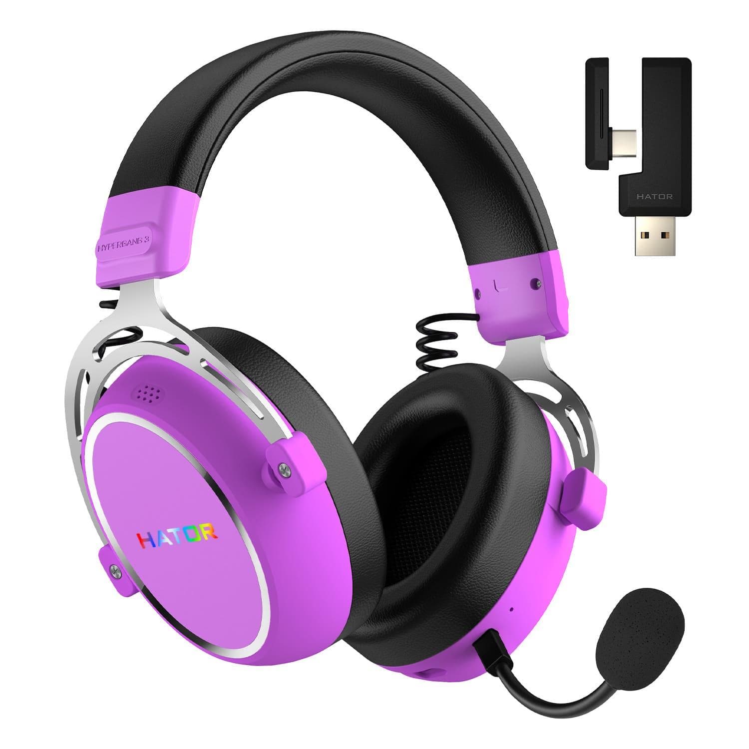 Ігрова гарнітура HATOR Hypergang 3 Hi-Res (ESH52) Wireless Cyber Violet