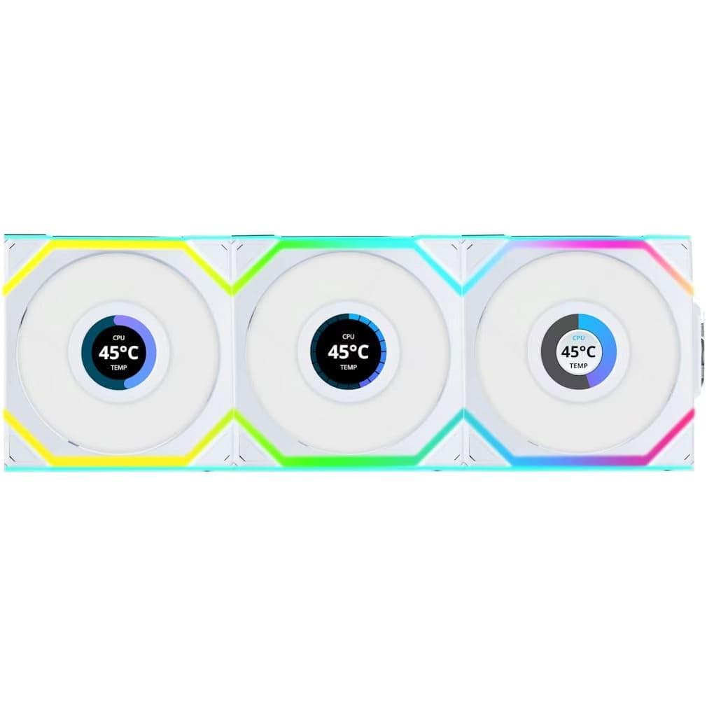 Комплект вентиляторів LIAN LI UNI Fan SL WIRELESS LCD 120-3 (G99.12SLLCD1W3W.00) White