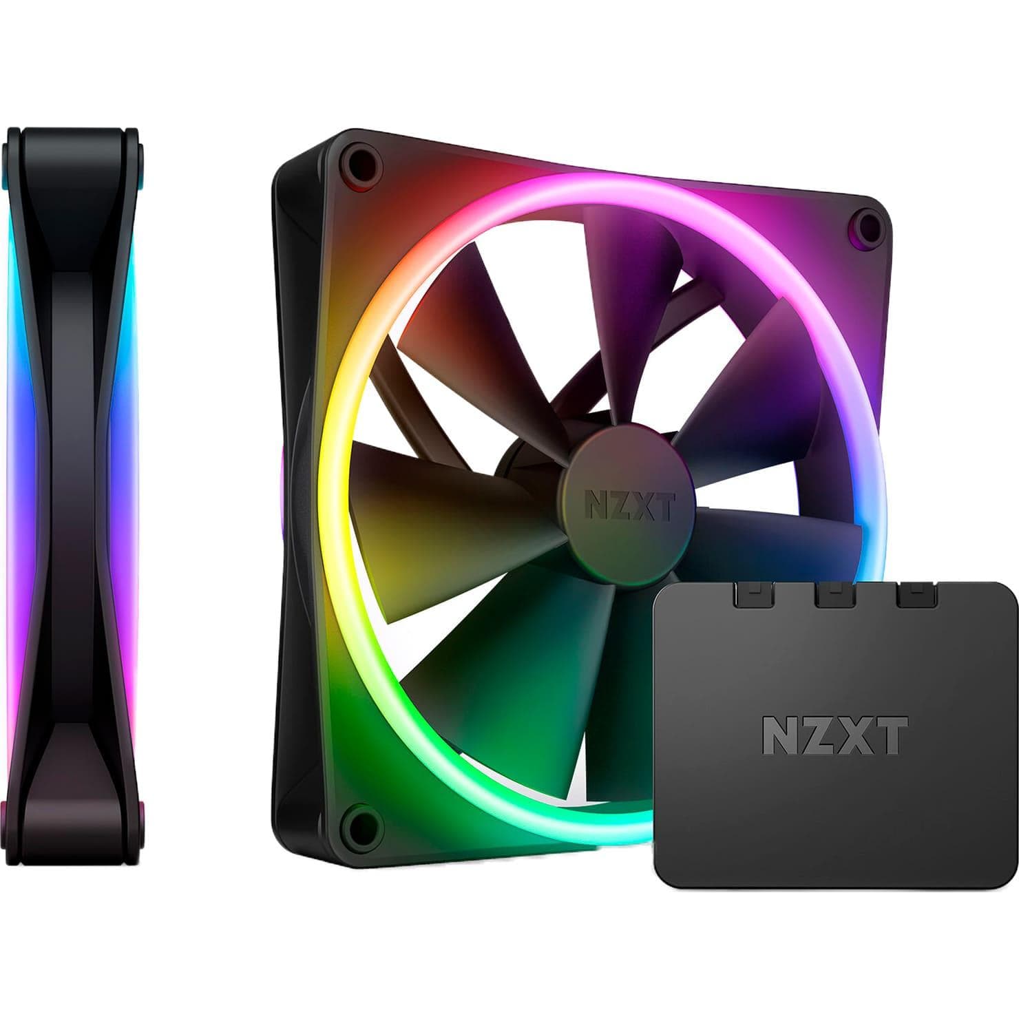 Вентилятор NZXT, F140RGB Duo - 140mm Dual-sided RGB Fan - Twin Pack (Black) (RF-D14DF-B1)