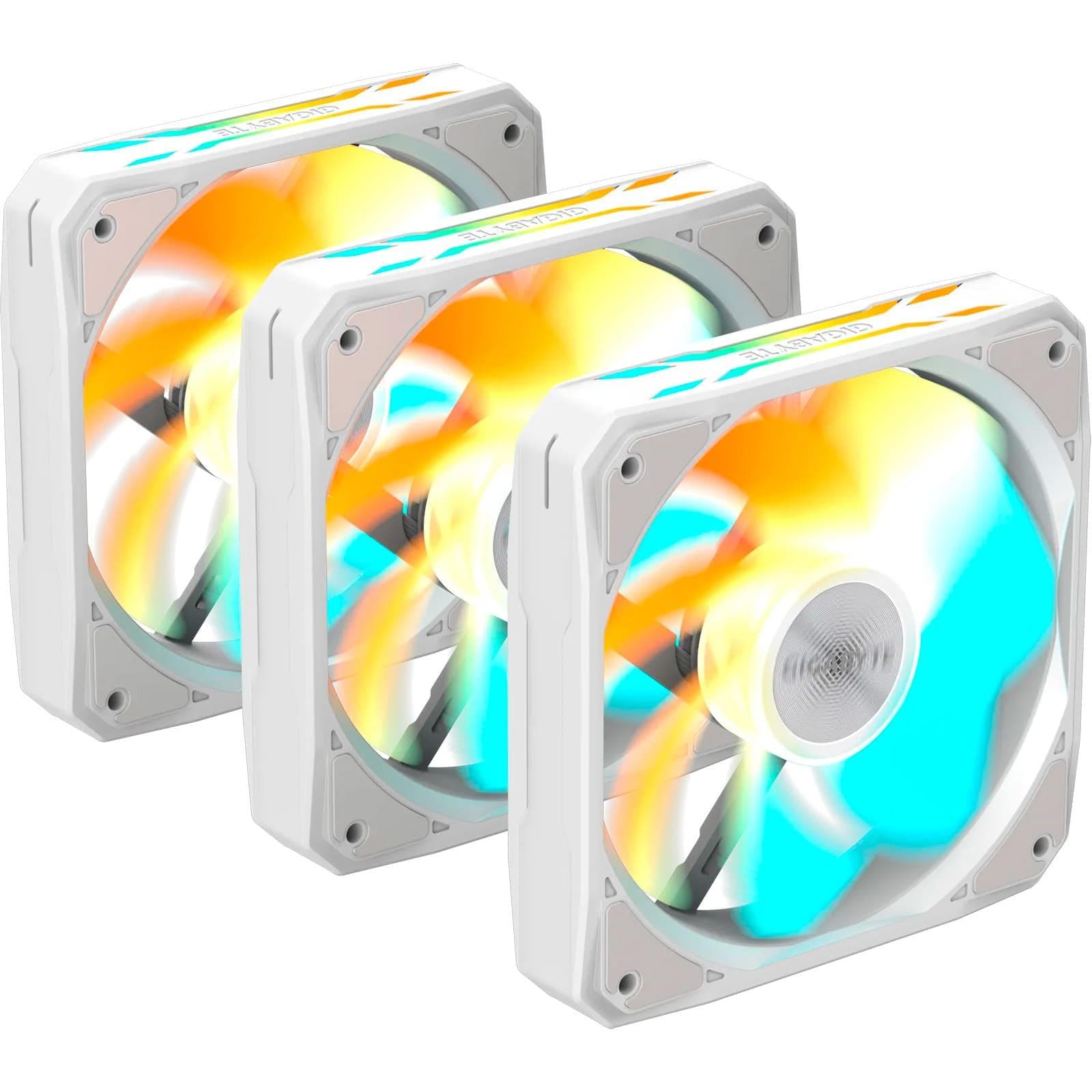 Комплект вентиляторов Gigabyte EZ CHAIN RVS FAN 120 3-Pack (GP-GBT EZRVSFAN1203 ICE) White